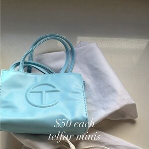 Telfar Women's Mini Bag - Light Blue and White